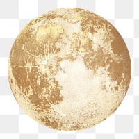 Full moon png chromolithograph, transparent background. Remixed by rawpixel.