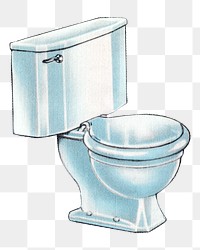 Vintage toilet png chromolithograph, transparent background. Remixed by rawpixel.