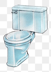 Vintage toilet png chromolithograph, transparent background. Remixed by rawpixel.