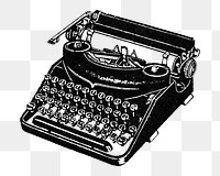 Typewriter png vintage illustration, transparent background. Remixed by rawpixel. 