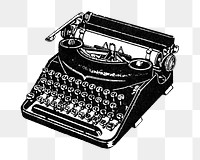 Typewriter png vintage illustration, transparent background. Remixed by rawpixel. 