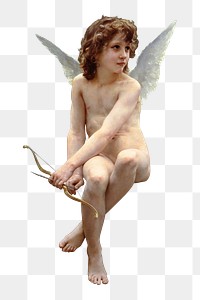 Cupid png vintage illustration, transparent background. Remixed by rawpixel. 