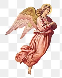 Flying angel png vintage illustration, transparent background. Remixed by rawpixel. 