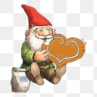 Gnome png vintage illustration, transparent background. Remixed by rawpixel. 