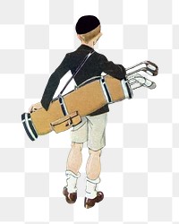 Vintage golf caddy png illustration, transparent background. Remixed by rawpixel. 