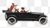 Classic car png chromolithograph art, transparent background. Remixed by rawpixel. 