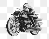 Vintage motorcycle png chromolithograph art, transparent background. Remixed by rawpixel. 