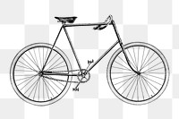 PNG single speed bicycle, vintage illustration, transparent background. Remixed by rawpixel. 