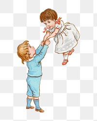 Vintage children png illustration, transparent background. Remixed by rawpixel. 