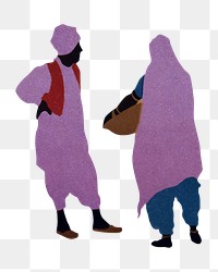 PNG Man & woman in Indian robe silhouette, transparent background. Remixed by rawpixel.