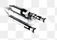 PNG Space rocket, vintage illustration, transparent background. Remixed by rawpixel.