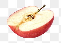 Red apple png collage element, transparent background