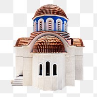 Orthodox church with dome png collage element, transparent background