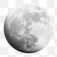 PNG Full moon design collage element, transparent background