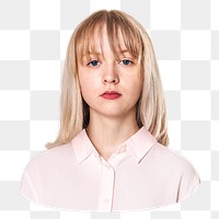 Png girl in pink shirt, transparent background