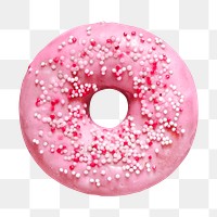 Pink donuts png, food element, transparent background