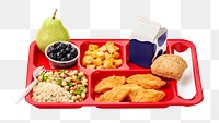 Food tray png collage element, transparent background