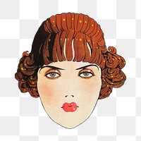 Beautiful woman png chromolithograph art, transparent background. Remixed by rawpixel. 