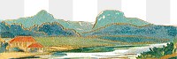 Landscape border png chromolithograph art, transparent background. Remixed by rawpixel. 