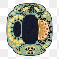 PNG Traditional floral badge, vintage Japanese illustration, transparent background. Remixed by rawpixel.