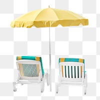 Png yellow beach chair, isolated image, transparent background