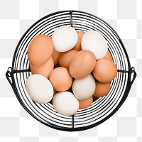 Egg basket png, food element, transparent background