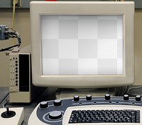 Retro computer screen png mockup, transparent design