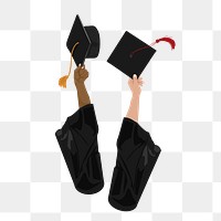 Education graduation png, aesthetic illustration, transparent background