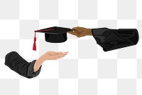 Academic graduation png, aesthetic illustration, transparent background