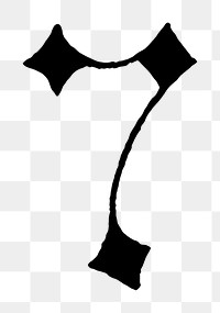 Number 7 PNG, German gothic font, transparent background