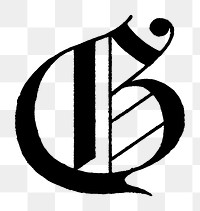 G letter PNG, flemish style font, transparent background