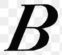 B letter PNG, Italic font, transparent background