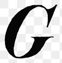 G letter PNG, Italic font, transparent background