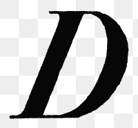 D letter PNG, Italic font, transparent background