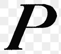 P letter PNG, Italic font, transparent background