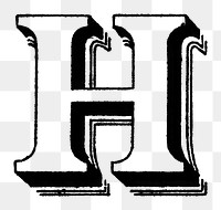 H letter PNG, Different types of shadings on font, transparent background