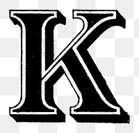 K letter PNG, Different types of shadings on font, transparent background