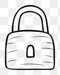 PNG Lock icon line protection security. AI generated Image by rawpixel.