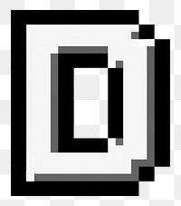 8-bit letter D black white text.