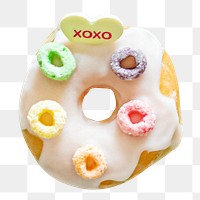 Cute tropical donut png sticker, transparent background