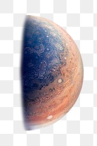 Half Jupiter png sticker, planet surface, transparent background