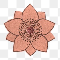 Oriental flower png sticker, Chinese decorative design element on transparent background