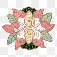 Flower png sticker, aesthetic vintage Chinese graphic, transparent background