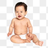Asian baby png clipart, transparent background