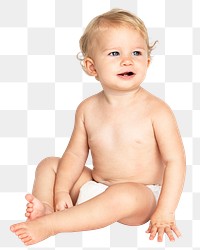 Cheerful baby png sticker, transparent background