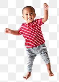 Cheerful boy png clipart, toddler standing, transparent background