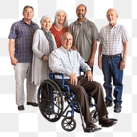Diverse senior people png, retirement home community