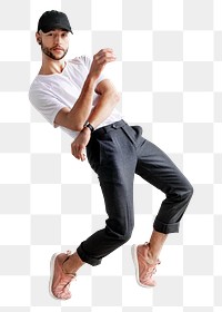 Dancer png sticker, full body man, transparent background