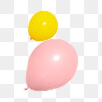 Pink and yellow balloons transparent png