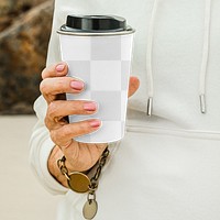 Png coffee cup transparent mockup close up shot product advertisement